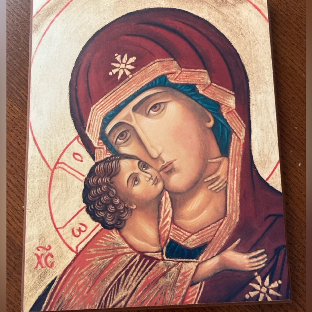 Wood picture “the virgin of tenderness”